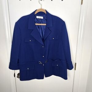 Tahari Arthur S. Levine Elegant Blue Women's Blazer 24W